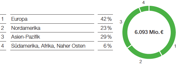 Chemicals – Monomers – Umsatz nach Regionen (Tortendiagramm)