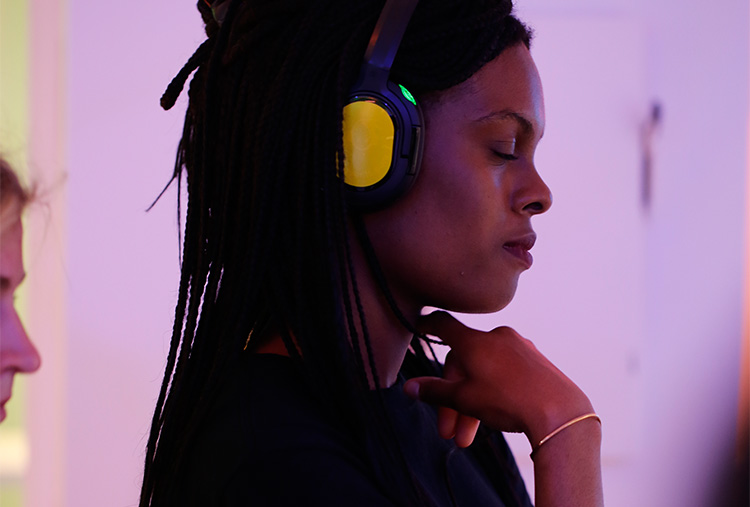 A multi-sensory experience awaited visitors to “Corners,” an interactive film installation by the artist Emilie Baltz exploring how a bakery, a wine store and a roof garden shape social life in three areas of New York City. (photo)