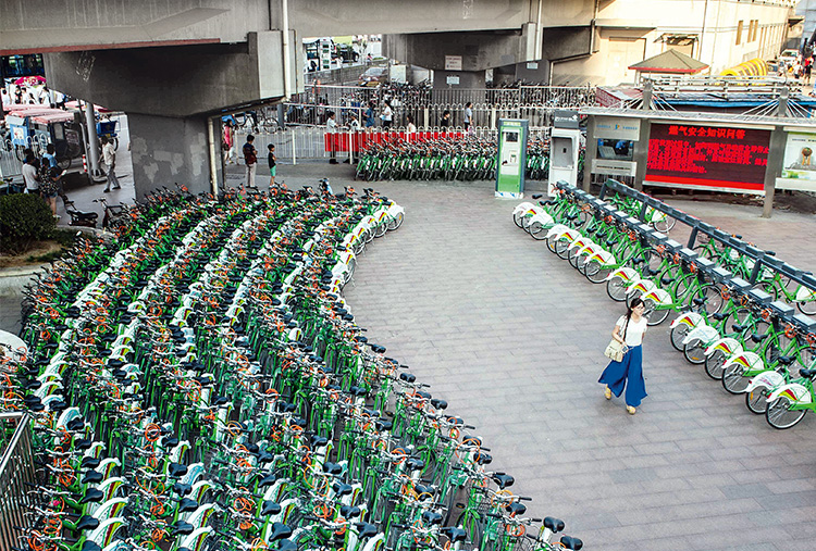 The green way to go: Megacities like Shanghai already number over 20 million residents today. That means public transportation and other alternate methods of getting around will play an even greater role in reducing emissions in the future. (photo)