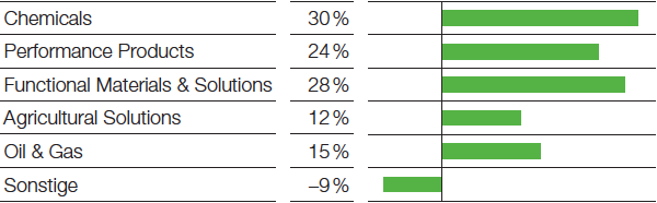 Anteil der Segmente am EBITDA (Balkendiagramm)
