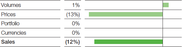 Chemicals – Petrochemicals – Factors influencing sales (pie chart)