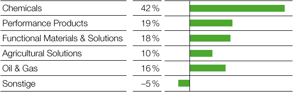 Anteil der Segmente am EBITDA (Balkendiagramm)