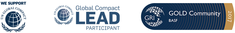 The Global Compact, Global Compact Lead Participant and Global Reporting Initiative (logos)