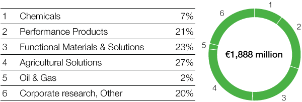 Research and development expenses by segment (pie chart)