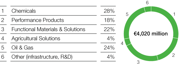 Additions to property, plant and equipment by segment in 2017 (pie chart)