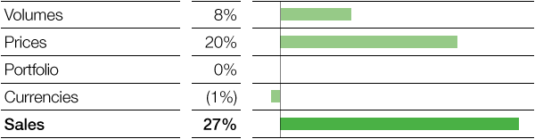 Chemicals – Petrochemicals – Factors influencing sales (pie chart)