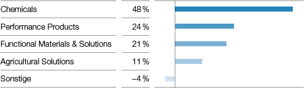 Anteil der Segmente am EBITDA (Balkendiagramm)