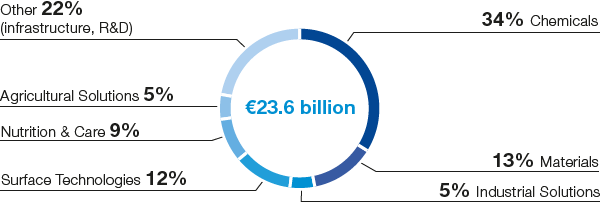 Capex by segment 2020–2024 (pie chart)